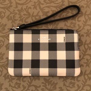 COPY - NWT Coach Plaid Leather Wristlet
